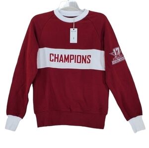 Hillflint Alabama Sweatshirt Men S Crimson Tide 2017 Champs NCAA Maroon Wht NWT
